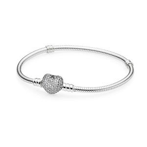 Pandora Pave Heart Clasp Bracelet, Clear Cubic Zirconia